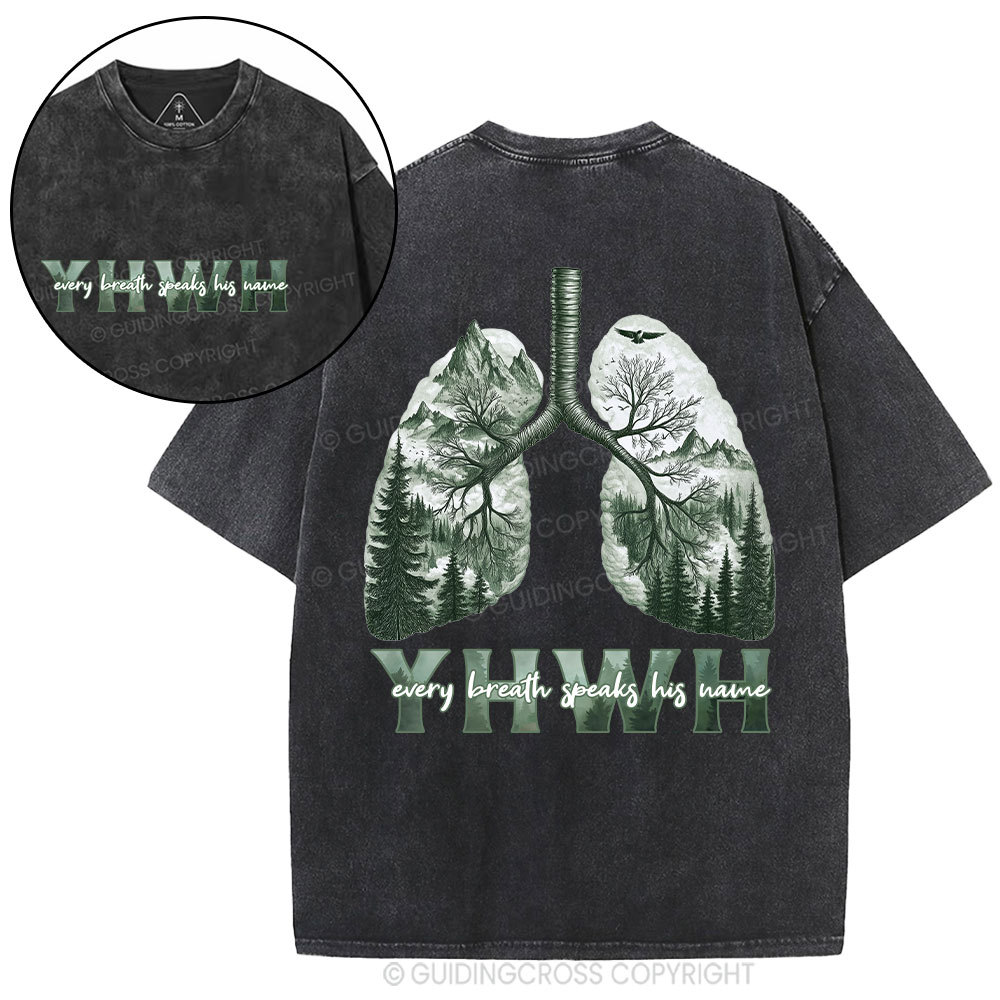 YHWH Nature Forest Christian Washed T-Shirt