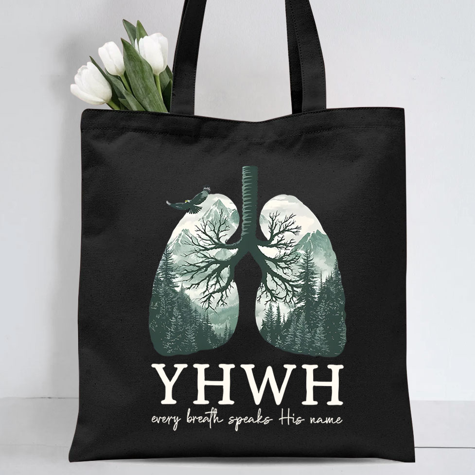 YHWH Nature Lung Christian Canvas Tote Bag