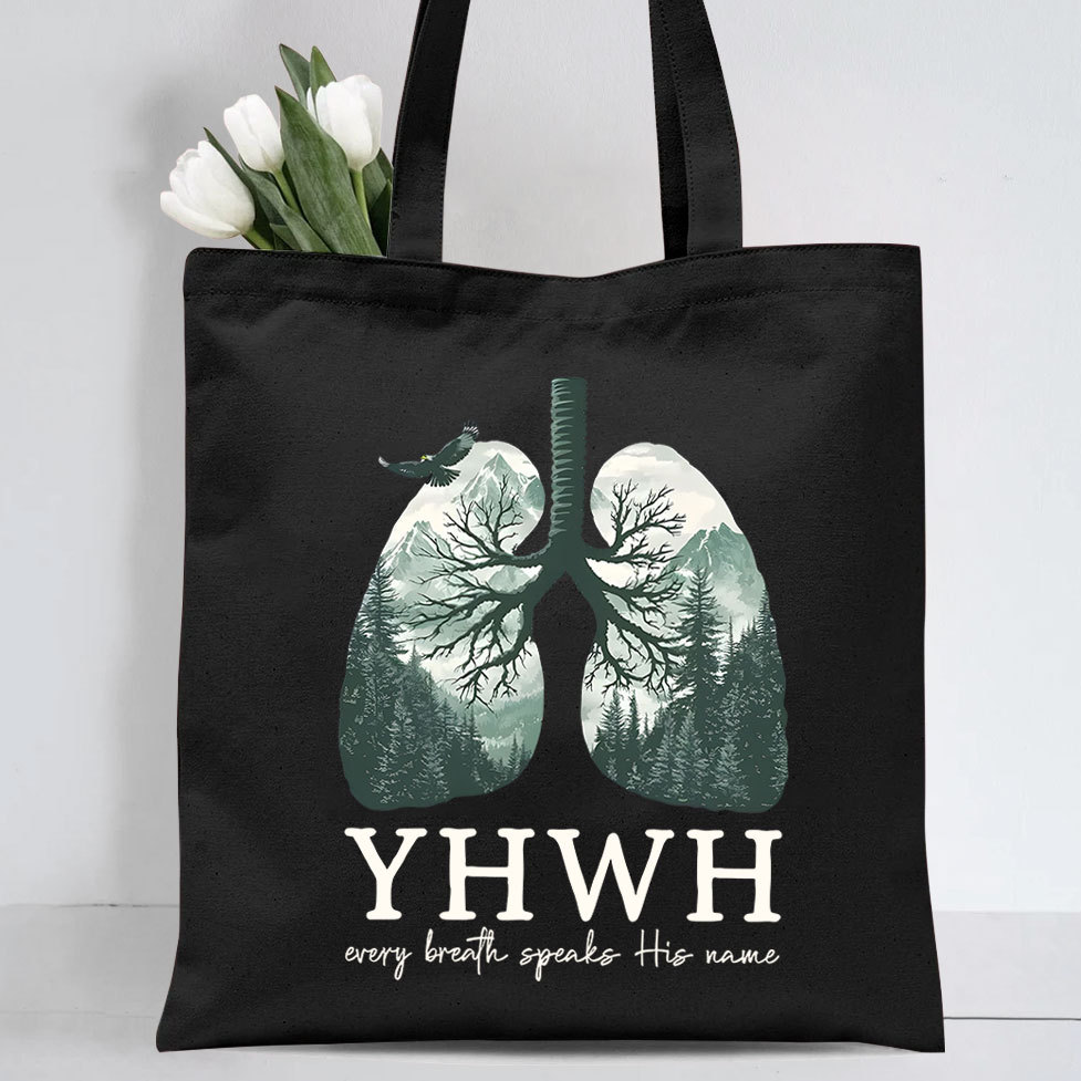YHWH Nature Lung Christian Canvas Tote Bag