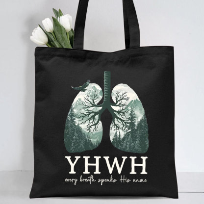 YHWH Nature Lung Christian Canvas Tote Bag