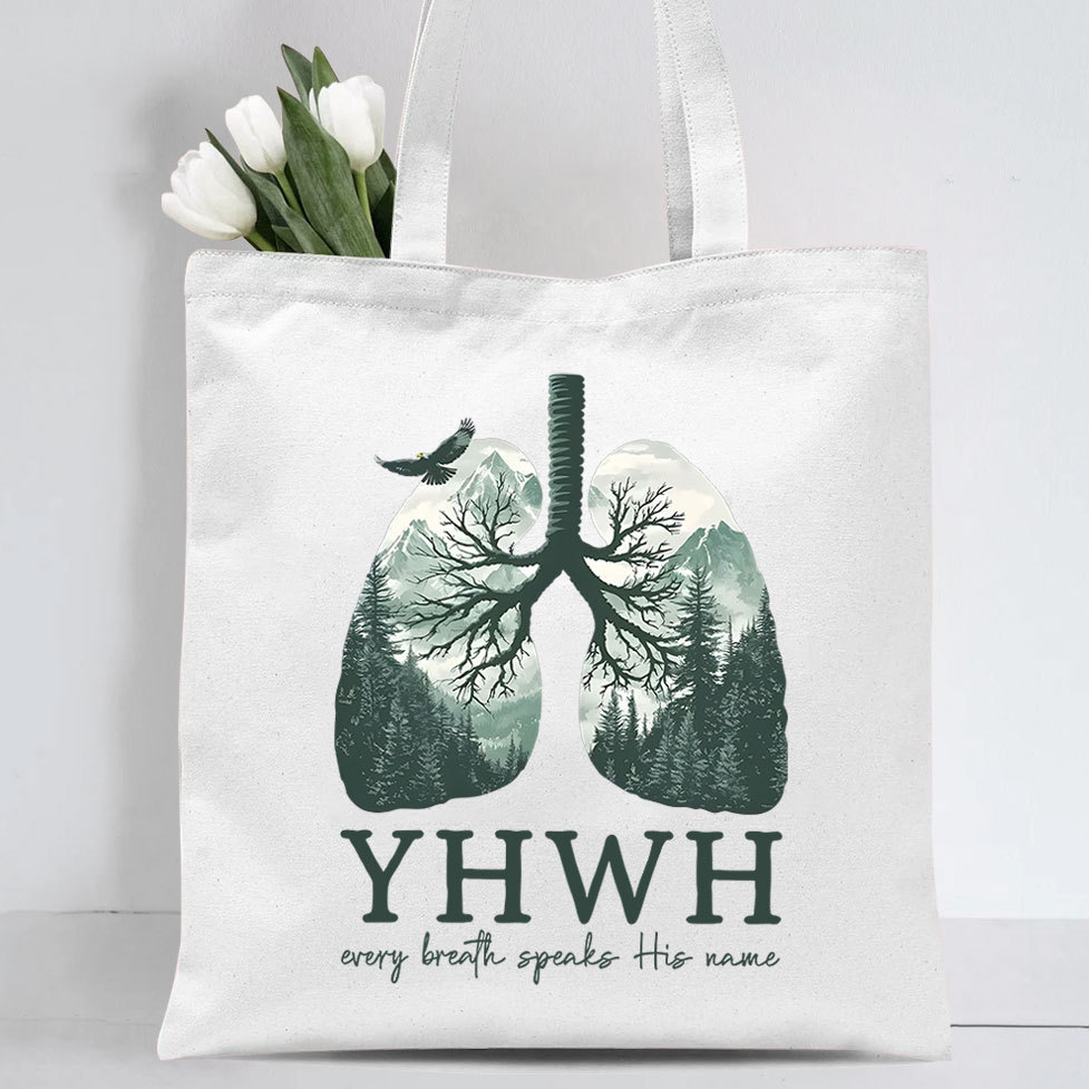 YHWH Nature Lung Christian Canvas Tote Bag