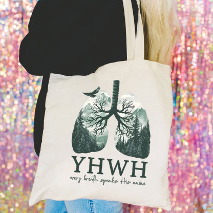 YHWH Nature Lung Christian Canvas Tote Bag