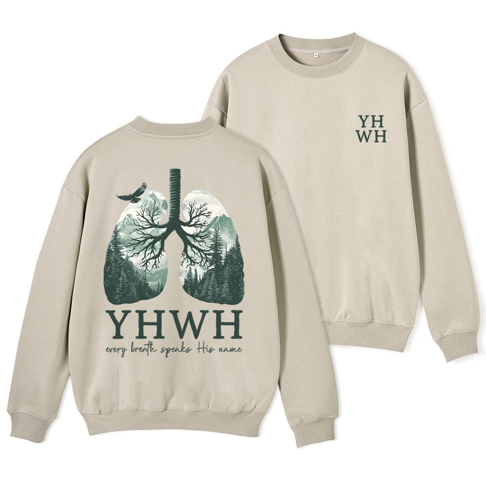 YHWH Nature Lung Christian Fleece Sweatshirt Sale - GuidingCross
