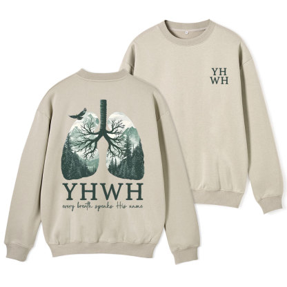 YHWH Nature Lung Christian Fleece Sweatshirt