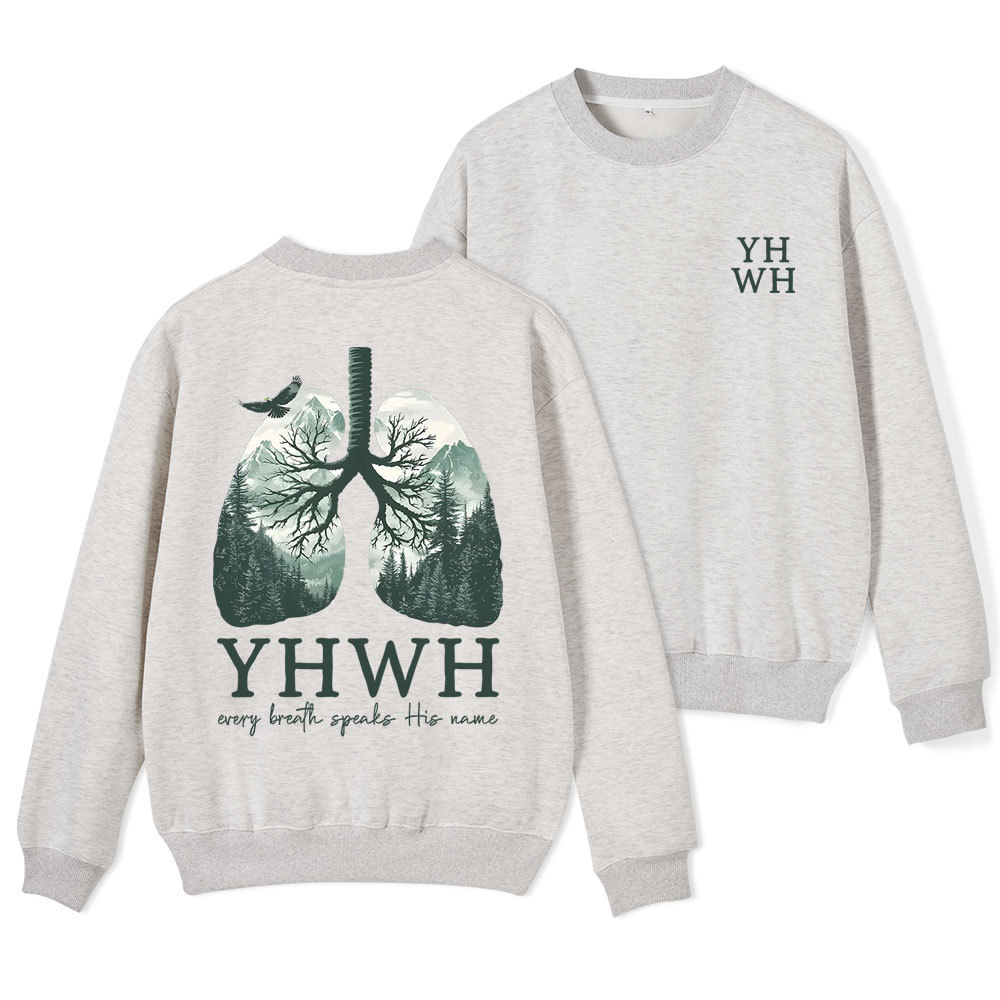 YHWH Nature Lung Christian Fleece Sweatshirt