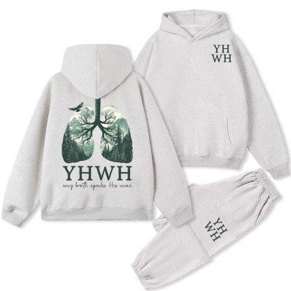 YHWH Nature Lung Christian Fleece Hoodie Set