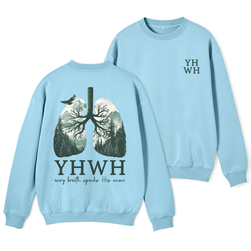 YHWH Nature Lung Christian Fleece Sweatshirt