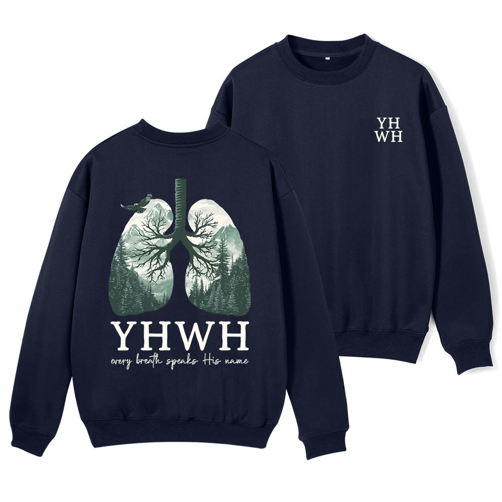 YHWH Nature Lung Christian Fleece Sweatshirt