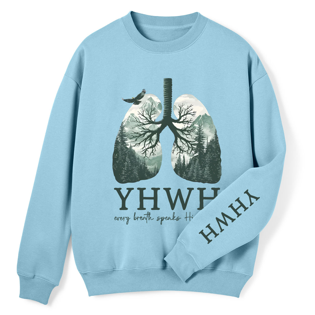 YHWH Nature Lung Christian Fleece Sweatshirt