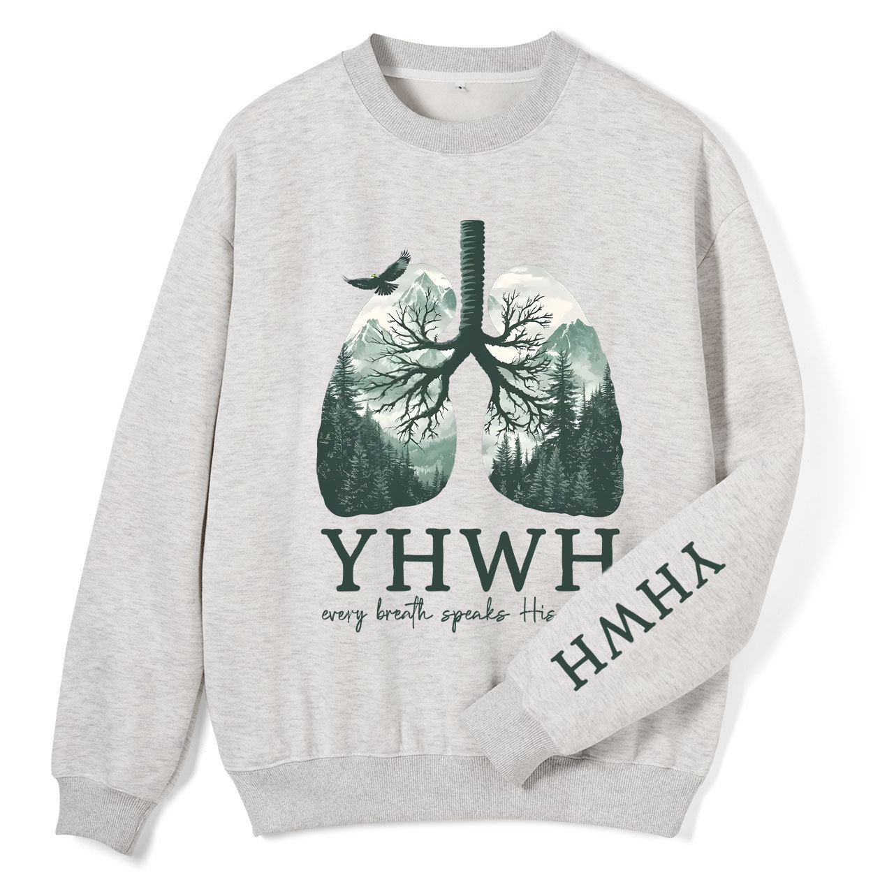 YHWH Nature Lung Christian Fleece Sweatshirt