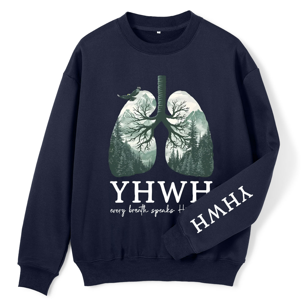 YHWH Nature Lung Christian Fleece Sweatshirt