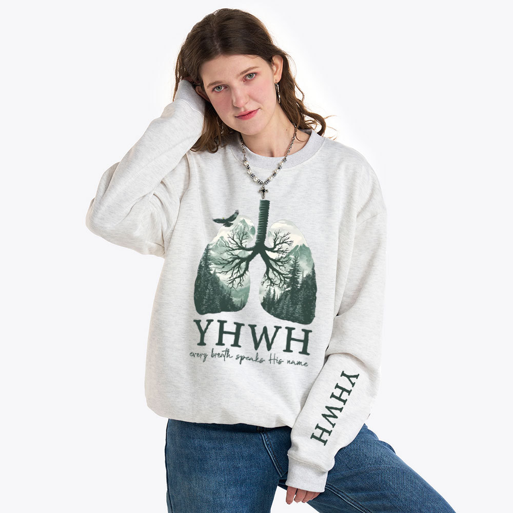 YHWH Nature Lung Christian Fleece Sweatshirt