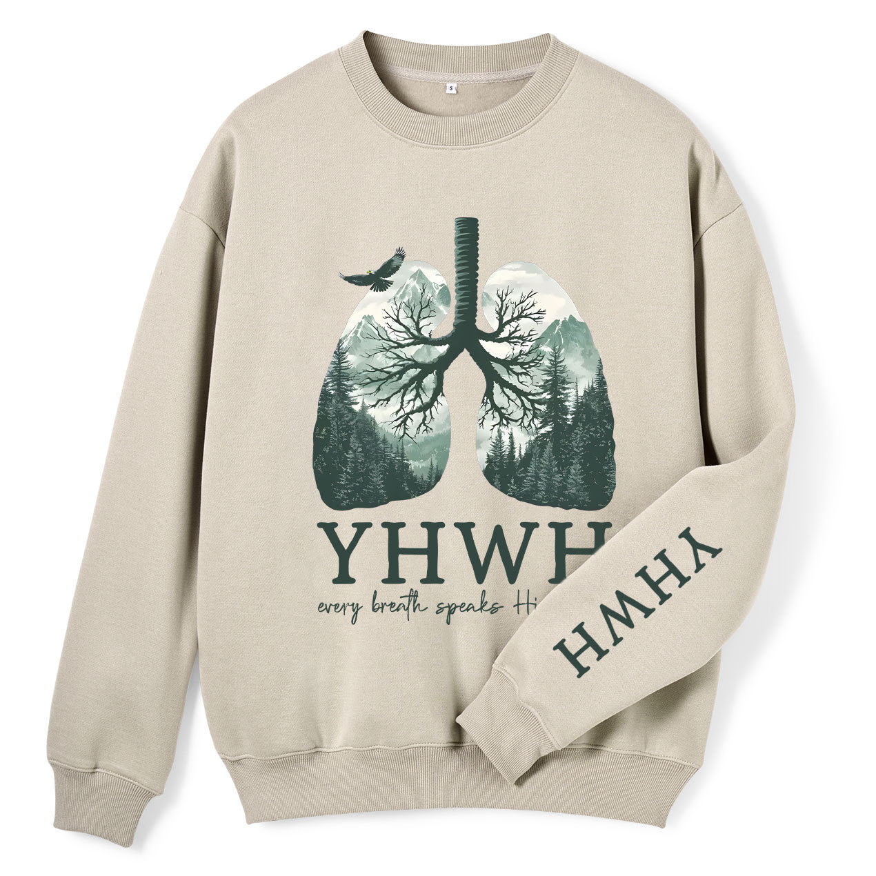 YHWH Nature Lung Christian Fleece Sweatshirt