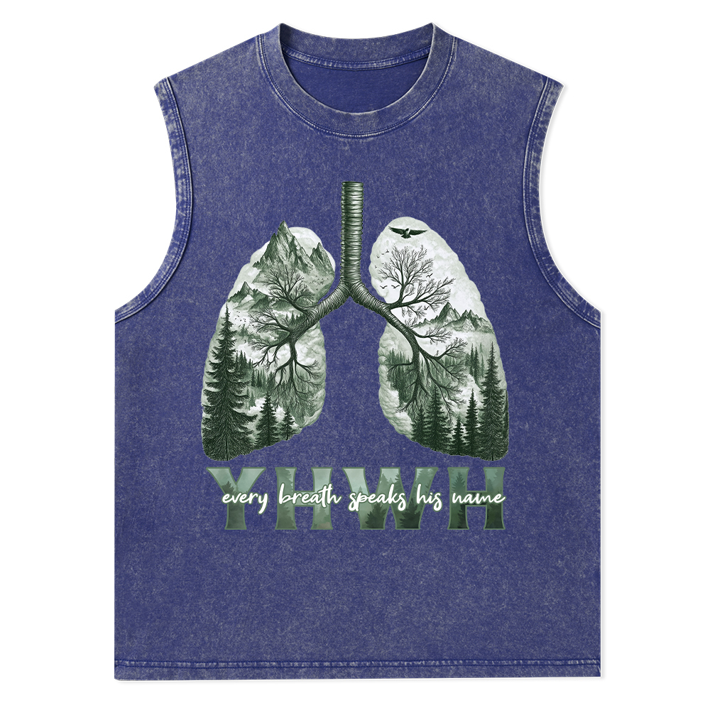 YHWH Nature Outdoors Christian  Washed Tank Top