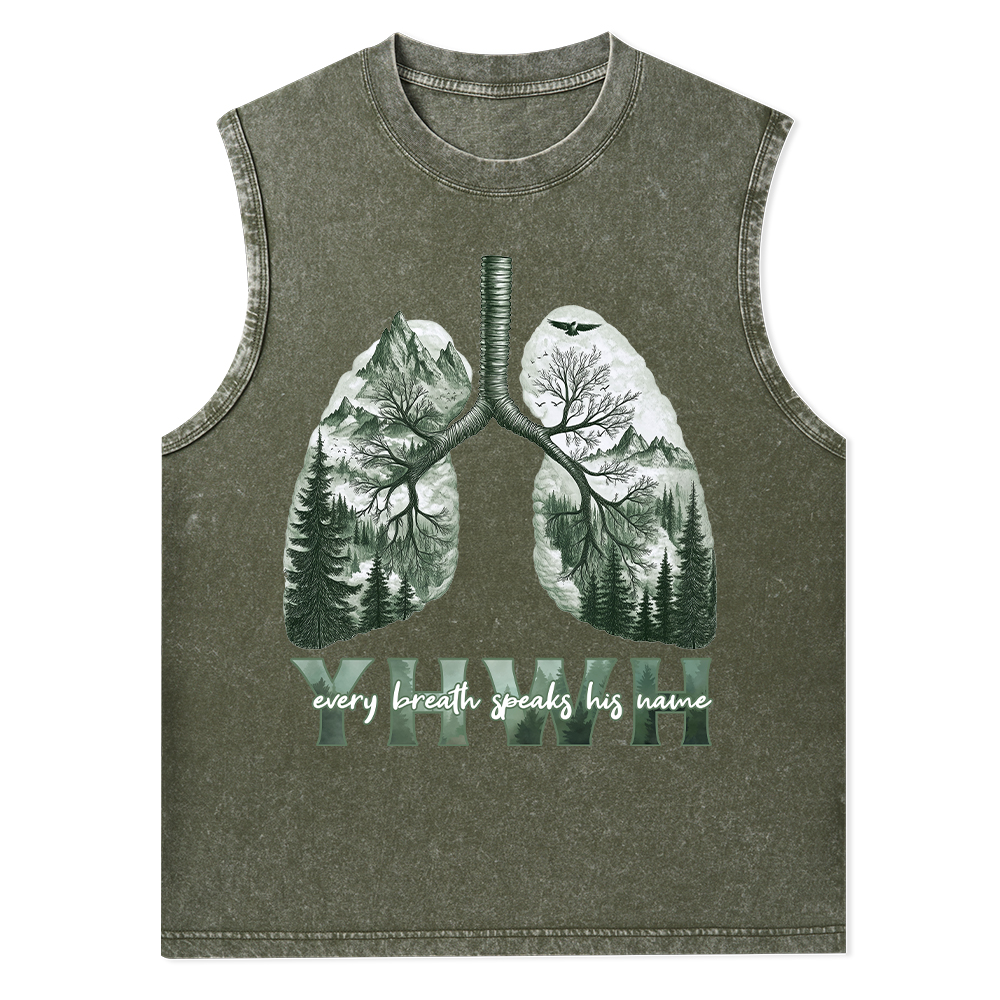 YHWH Nature Outdoors Christian  Washed Tank Top