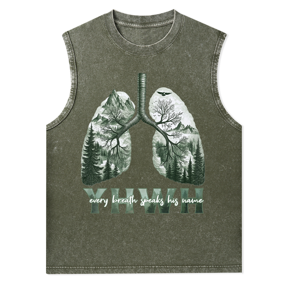 YHWH Nature Outdoors Christian  Washed Tank Top