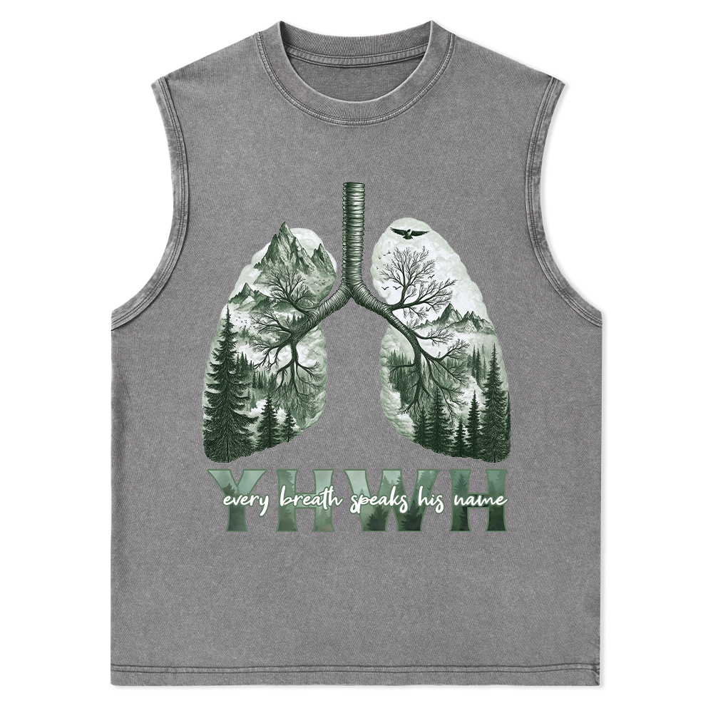 YHWH Nature Outdoors Christian  Washed Tank Top