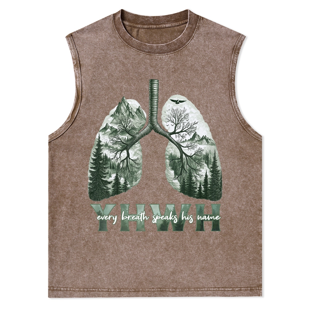 YHWH Nature Outdoors Christian  Washed Tank Top
