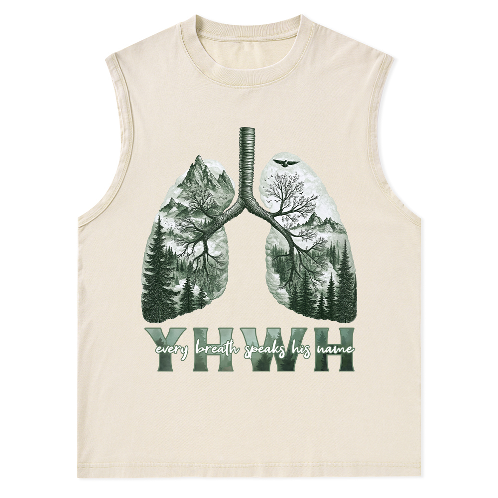 YHWH Nature Outdoors Christian  Washed Tank Top