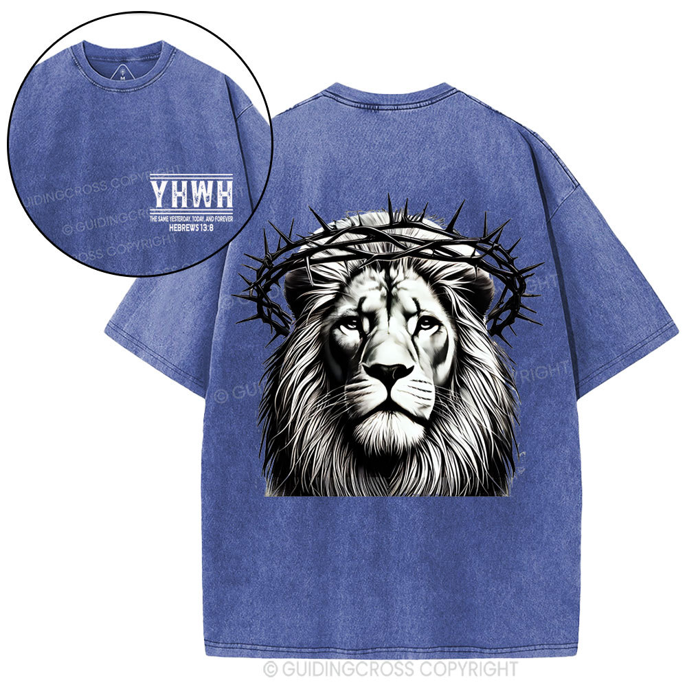 YHWH The Same Yesterday_Today, And Forever Christian Washed T-Shirt