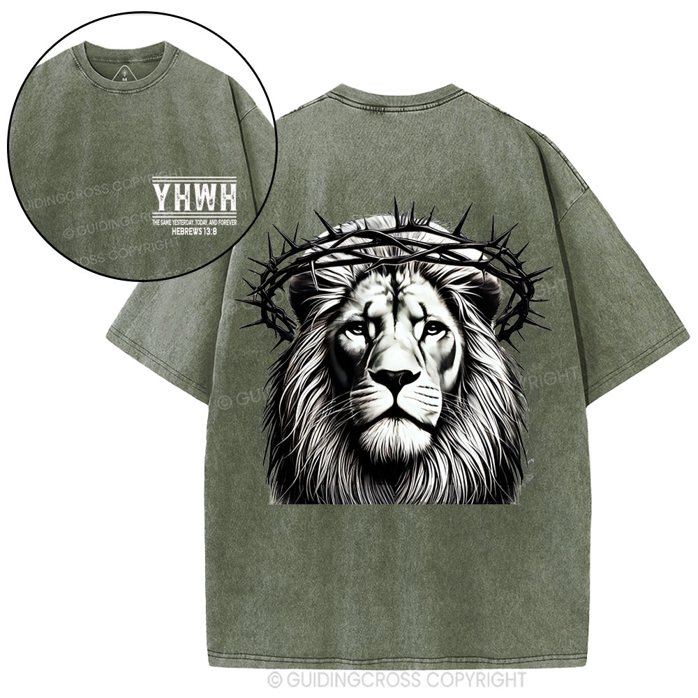YHWH The Same Yesterday_Today, And Forever Christian Washed T-Shirt
