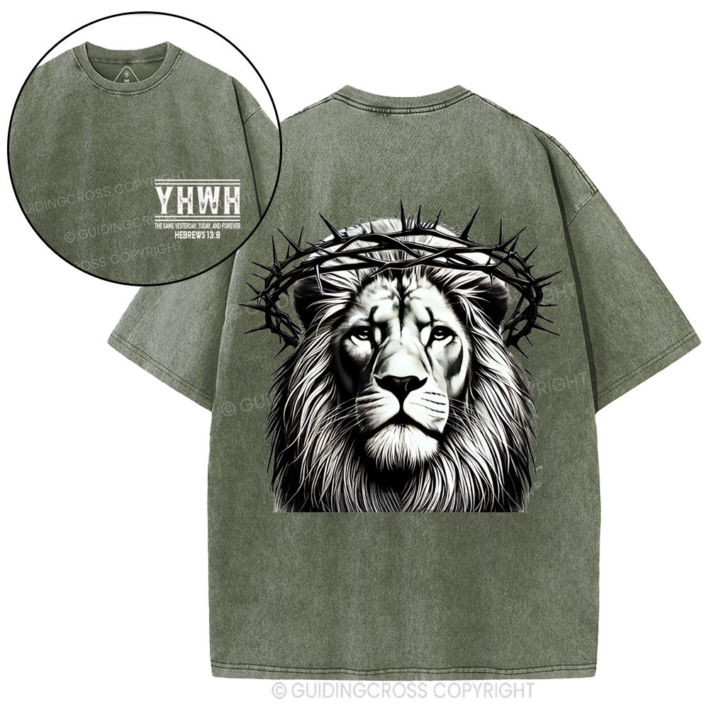YHWH The Same Yesterday_Today, And Forever Christian Washed T-Shirt