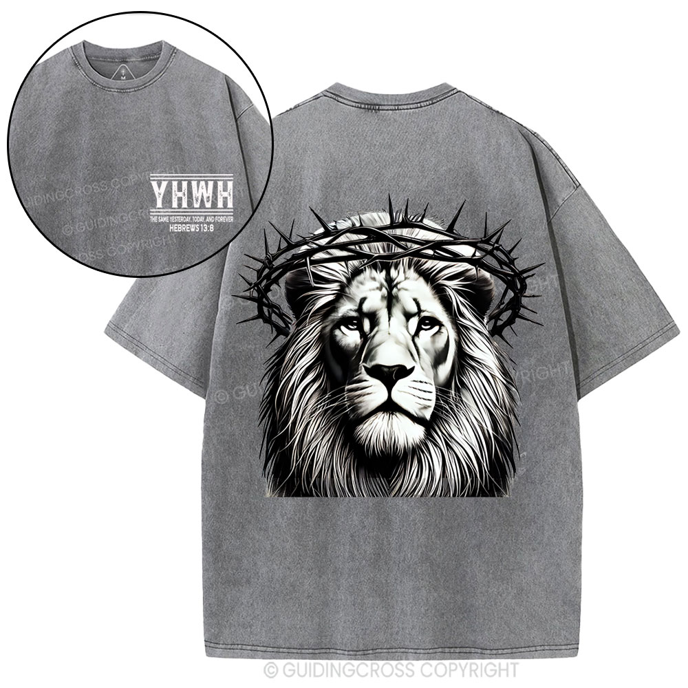 YHWH The Same Yesterday_Today, And Forever Christian Washed T-Shirt