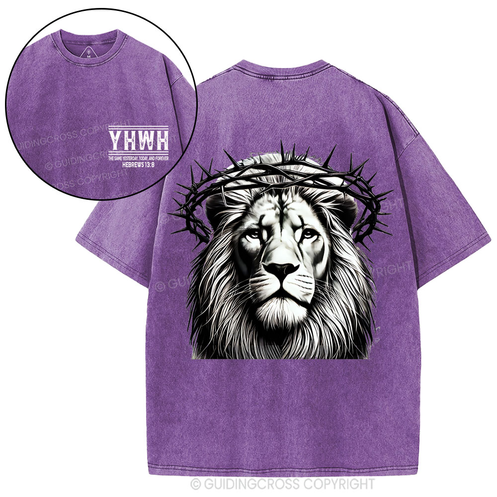 YHWH The Same Yesterday_Today, And Forever Christian Washed T-Shirt