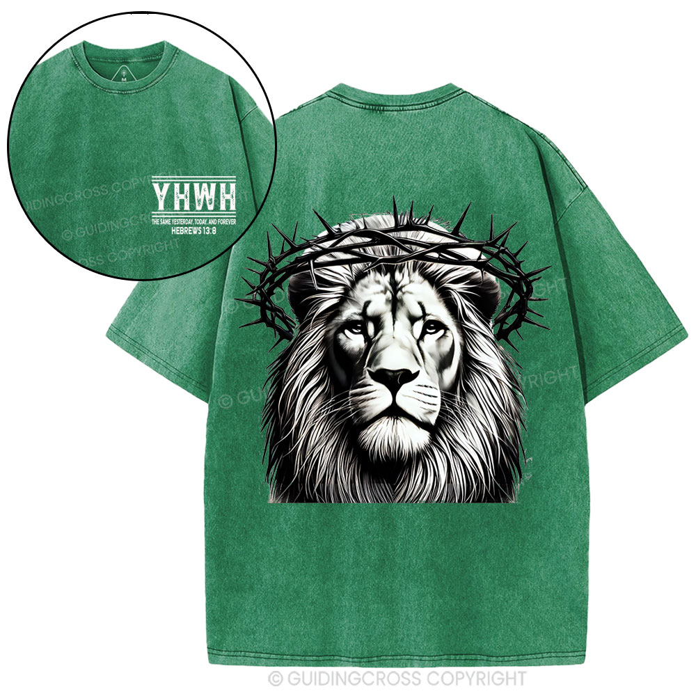 YHWH The Same Yesterday_Today, And Forever Christian Washed T-Shirt