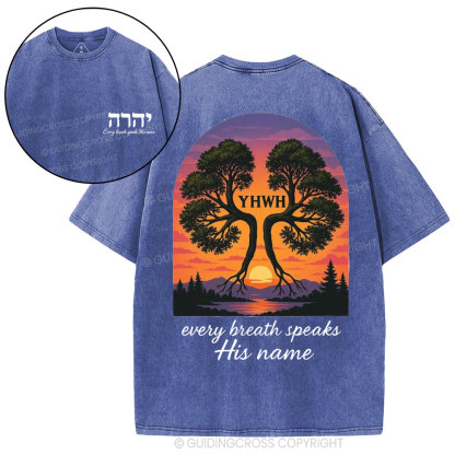 YHWH Tree Christian Washed T-Shirt