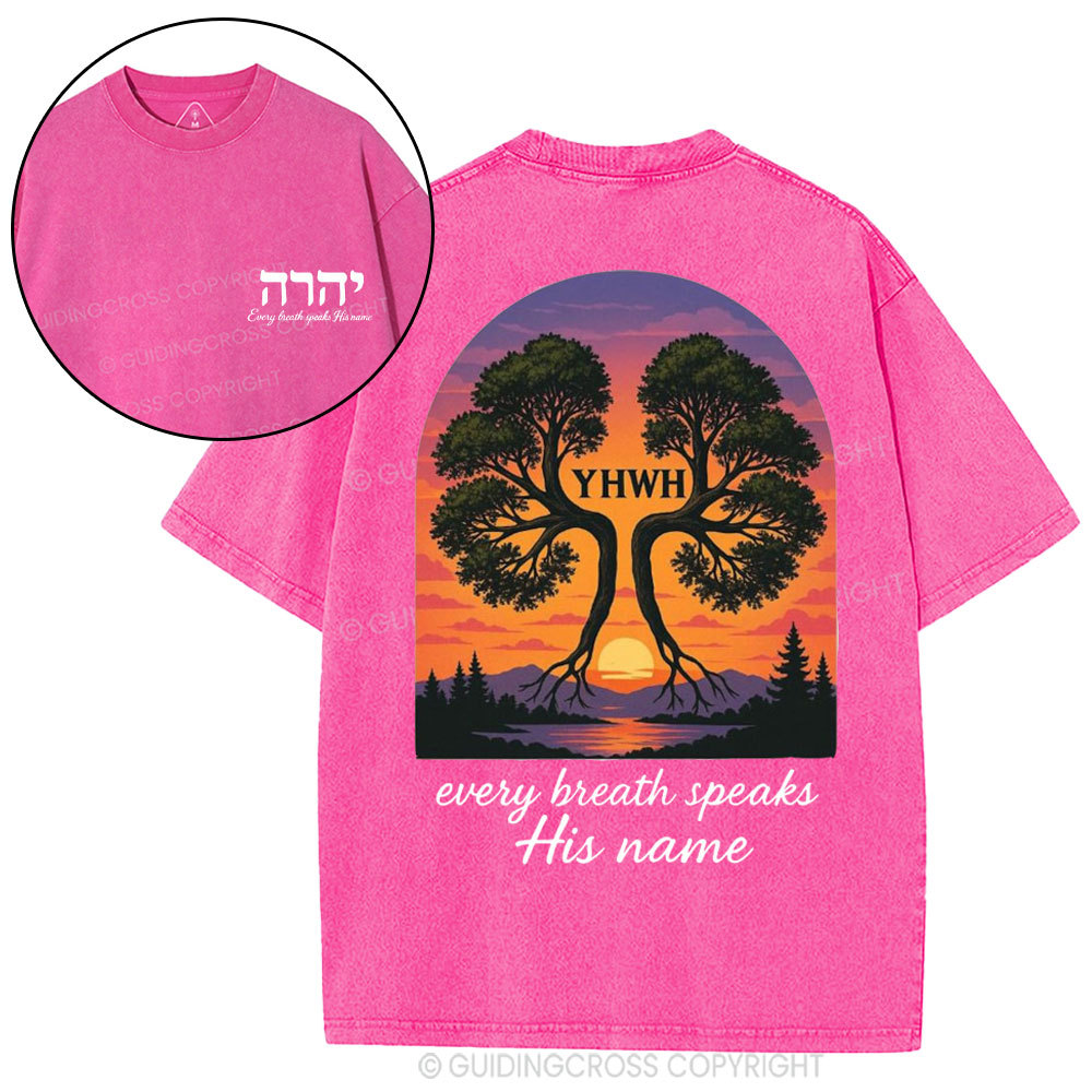 YHWH Tree Christian Washed T-Shirt