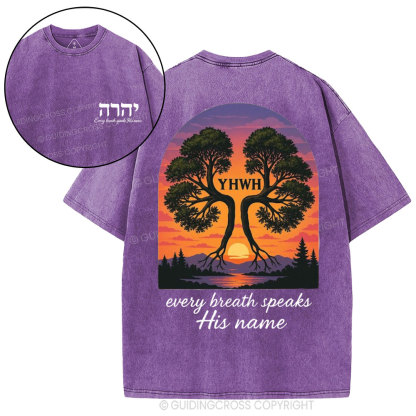 YHWH Tree Christian Washed T-Shirt