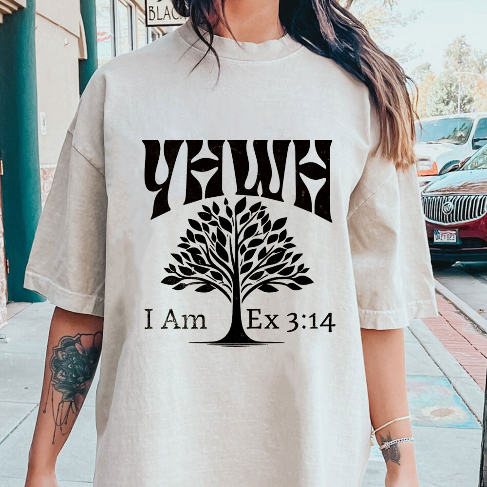 YHWH Tree of Life Christian Washed T-Shirt