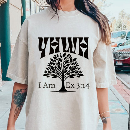 YHWH Tree of Life Christian Washed T-Shirt