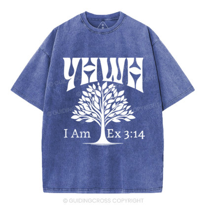 YHWH Tree of Life Christian Washed T-Shirt