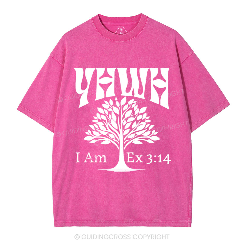 YHWH Tree of Life Christian Washed T-Shirt