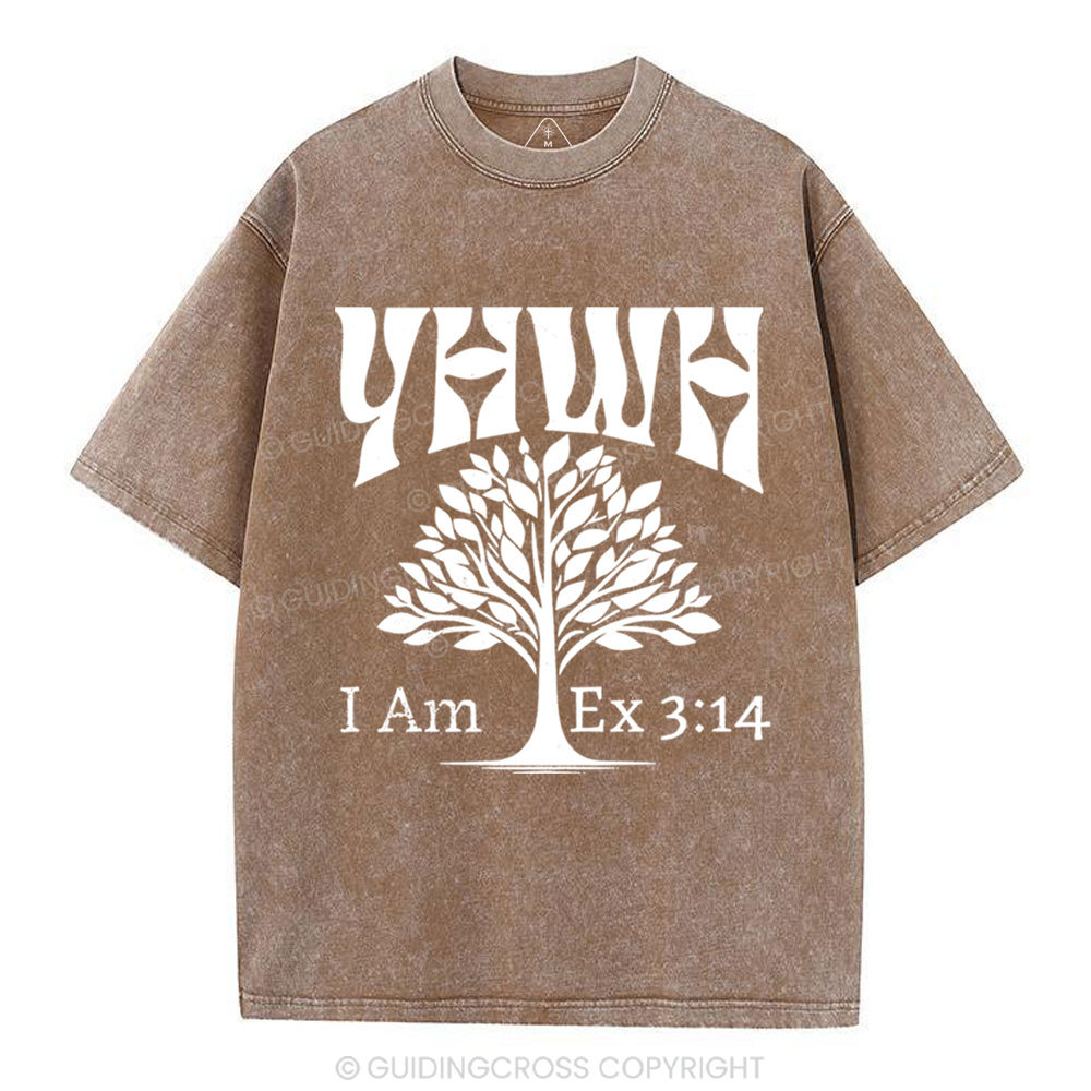 YHWH Tree of Life Christian Washed T-Shirt
