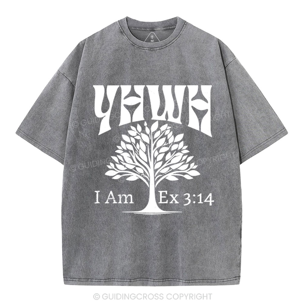 YHWH Tree of Life Christian Washed T-Shirt