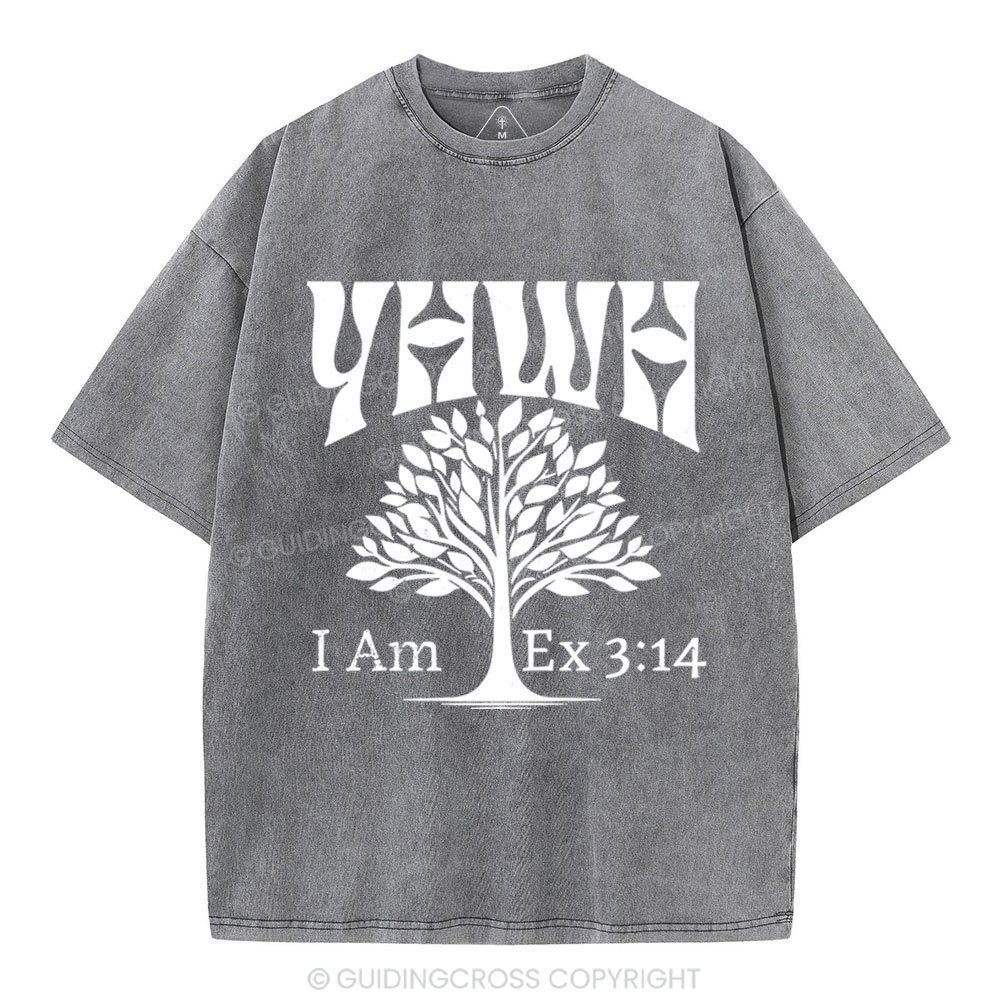 YHWH Tree of Life Christian Washed T-Shirt
