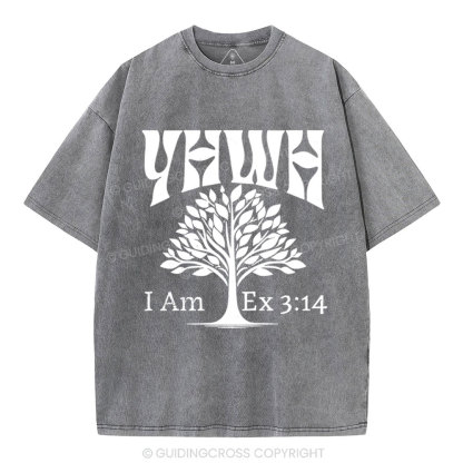 YHWH Tree of Life Christian Washed T-Shirt