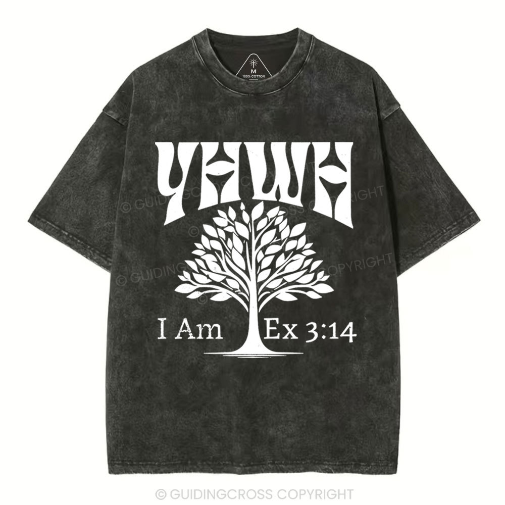 YHWH Tree of Life Christian Washed T-Shirt