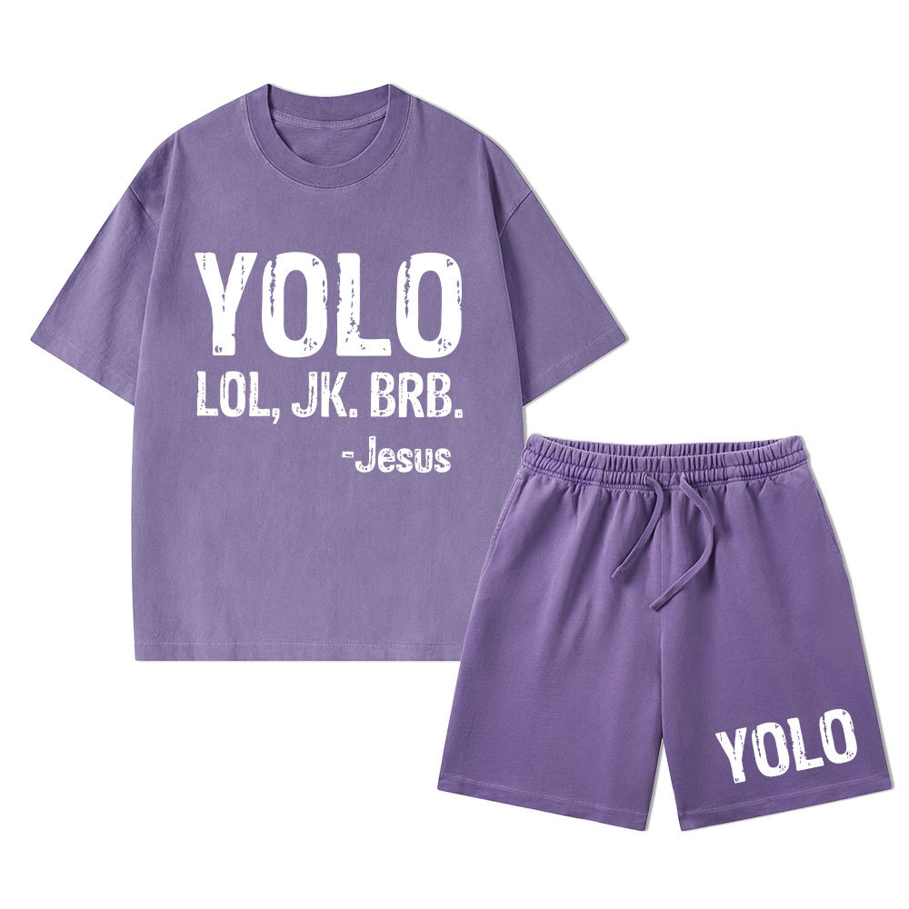 YOLO Christian Washed T-Shirt & Shorts