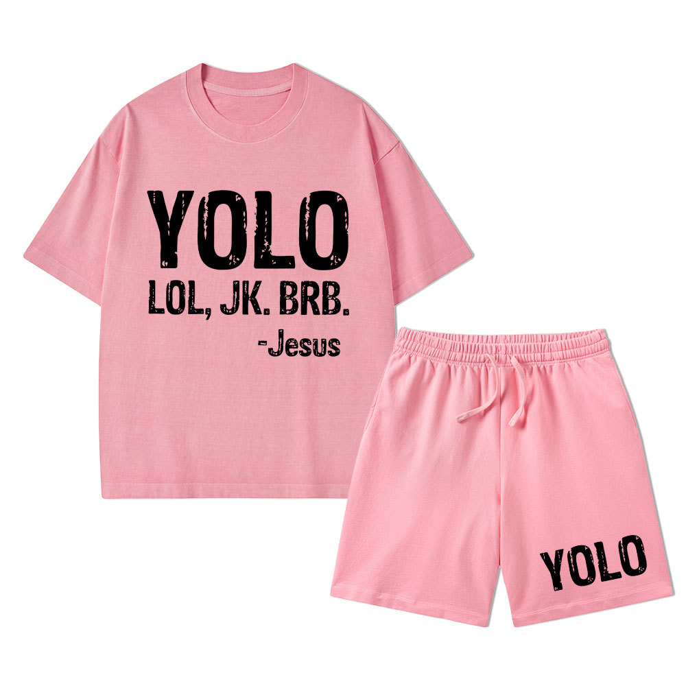 YOLO Christian Washed T-Shirt & Shorts