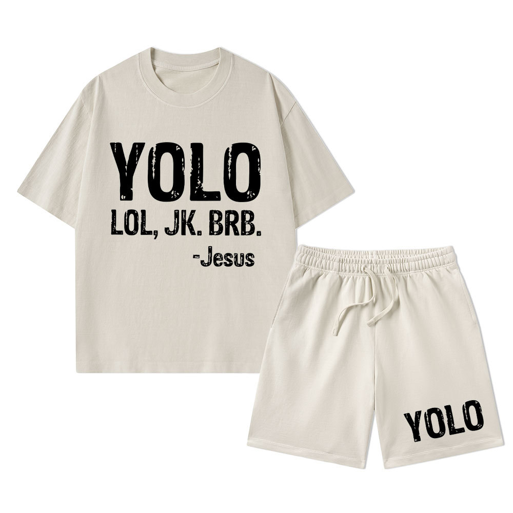 YOLO Christian Washed T-Shirt & Shorts