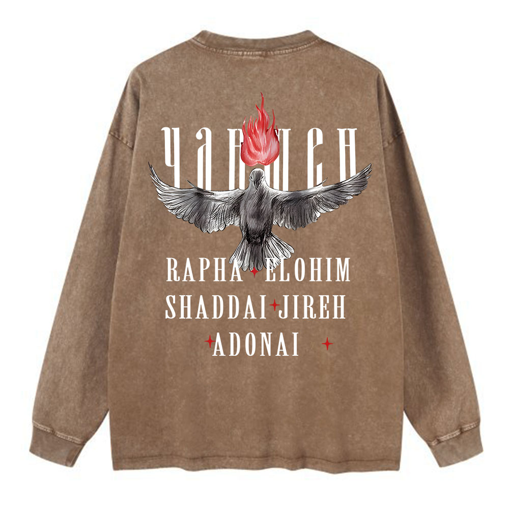 Yahweh Washed Long Sleeve T-Shirt