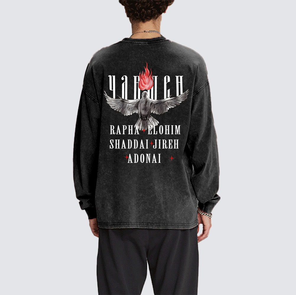 Yahweh Washed Long Sleeve T-Shirt