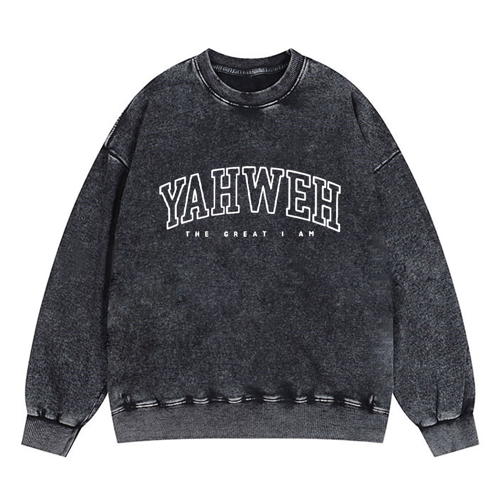 Yahweh Christian Washed Sweatshirt