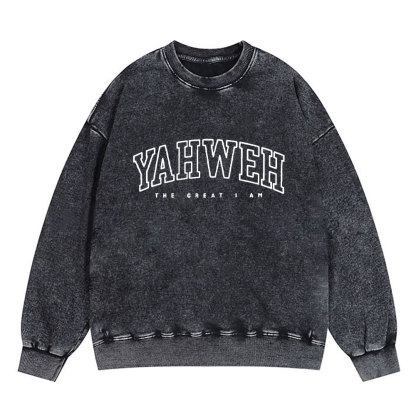 Yahweh Christian Washed Sweatshirt