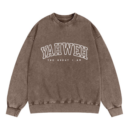 Yahweh Christian Washed Sweatshirt
