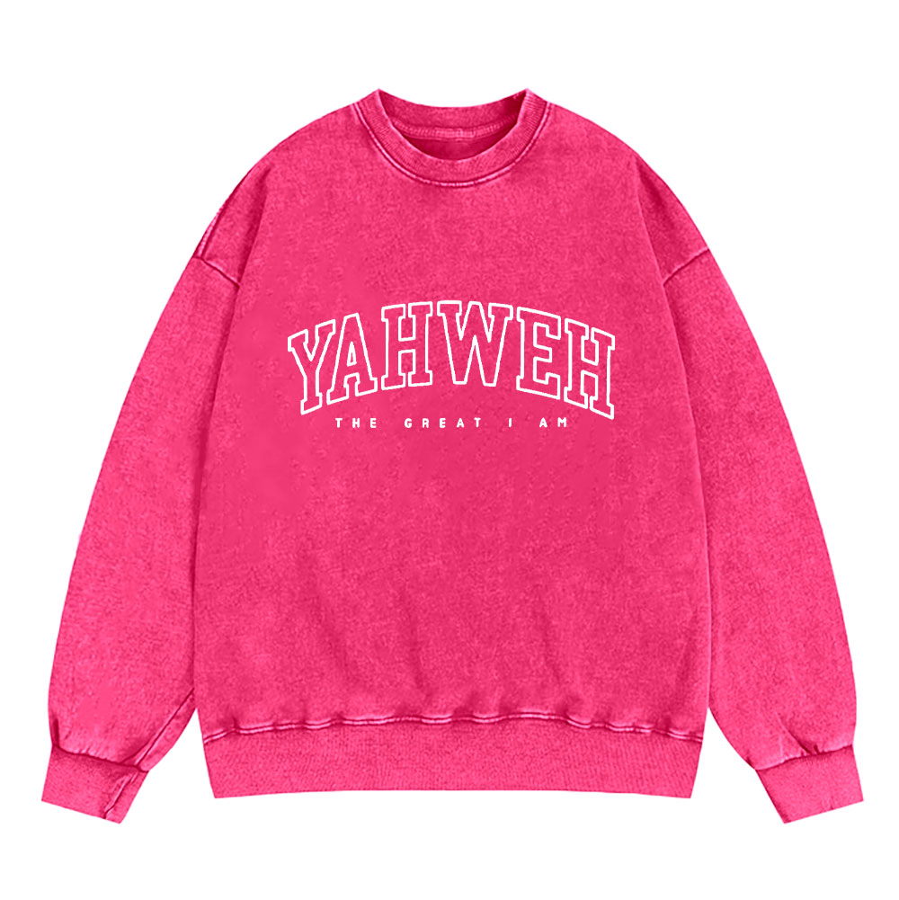 Yahweh Christian Washed Sweatshirt